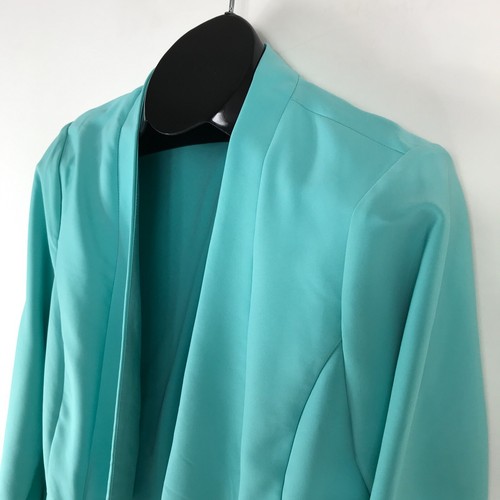 Blazer Torrid Sin Cuello Frente Abierto Para Mujer Talla 12 Turquesa Corto Forrado Carrera - Imagen 5 de 13