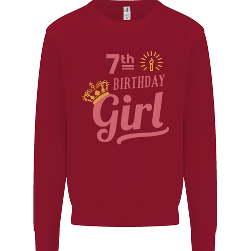 7th Birthday Girl 7 Year Old Princess Kids Sweatshirt Jumper - Picture 70 of 97