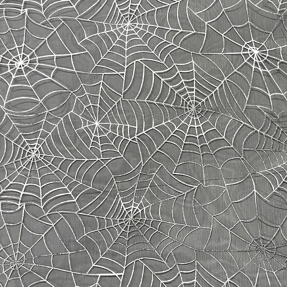 Organza Stoff Spinnennetz Schwarz Silber Transparent Karneval Bekleidung Deko - Bild 4 von 4