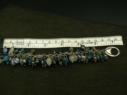 Annie Adams Sterling Silver Multi Bead & Keshi Pearl 7" Bracelet - Picture 9 of 11