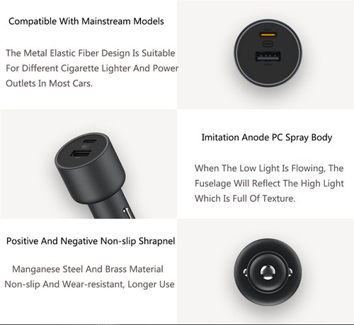 Xiaomi Mi 100W 5A Car Charger USB C Dual Port PD QC 3.0 Fast Charge 1A1C - Picture 6 of 7