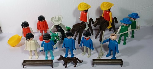 Playmobil Geobra Lot Horses Cowboys Figures Dog Space Rare Vintage - Picture 7 of 7
