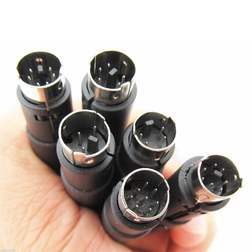 5X Mini DIN Plug Jack Connector with Black ABS Plastic Handle 3pin to 8pin - Picture 6 of 11