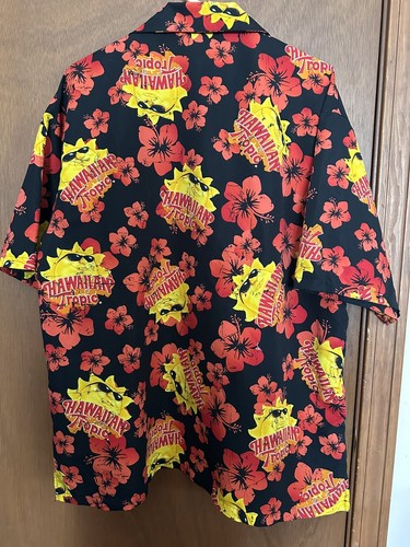 Vintage Black, Red, Yellow Hawaiian Tropic Button Down Aloha Shirt Sz XL - Picture 3 of 5