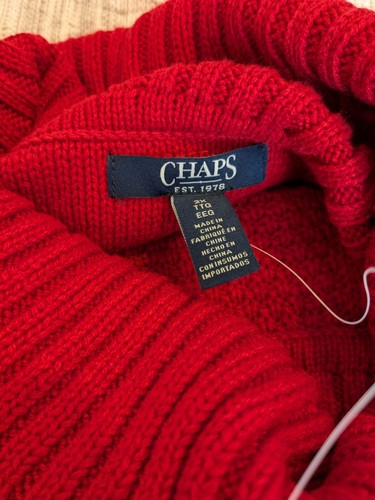 Chaps Red Turtle Neck Holiday Winter Sweater Women's 2XL $66 Brand New With Tags - Picture 6 of 9