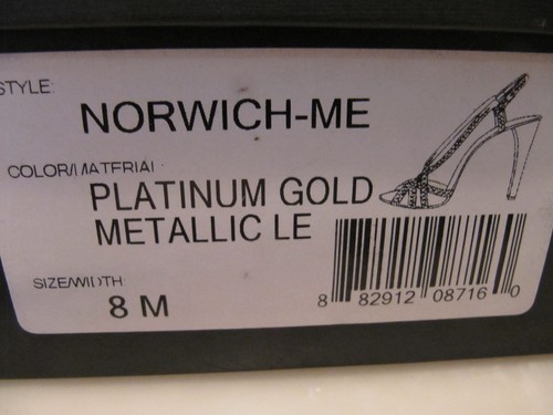 BCBG NORWICH-ME PLATINUM GOLD METALLIC LE Sandal Shoes 8 MED $275 - Picture 10 of 11