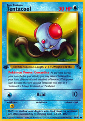 POKÉMON TCG - Tentacool Common 1st Edition - 56/62 - CGA Graded 8