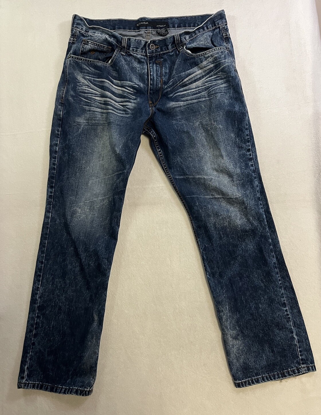 Vintage Rocawear Jeans Men’s Size 40x33 Blue Acid Wash Classic Fit Baggy Y2K
