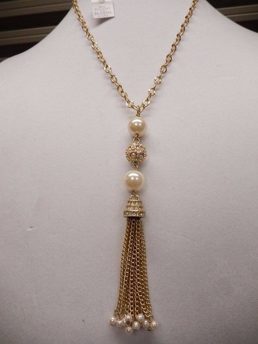 Lia Sophia Necklace Gold Tone Long 
