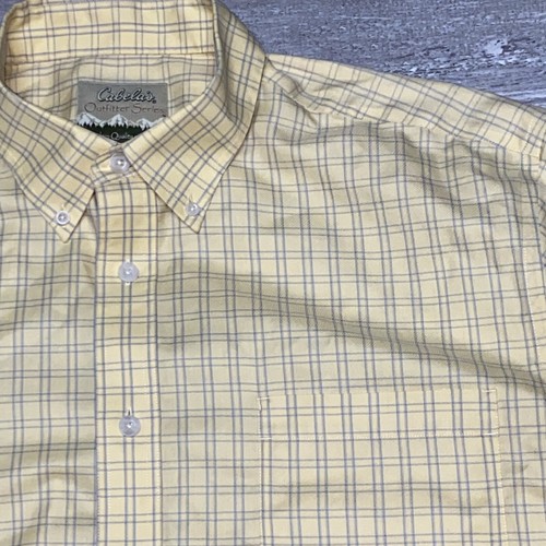 Cabela's Shirt Men XL Yellow Outfitter Series Short Sleeve Button Up - Picture 3 of 6