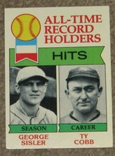 1979 Topps - TIGERS TY COBB & BROWNS GEORGE SISLER - EX-MINT - FREE SHIPPING
