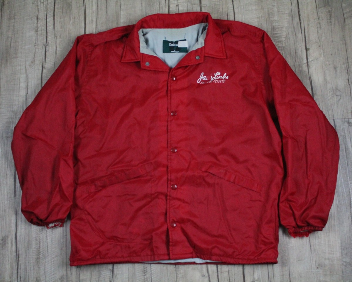 『TEN COACH JKT RED L』 Vintage 80s Jack Links Beef Jerky Snack Red Snap Coach Jacket