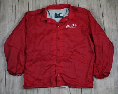 Vintage 80s Jack Links Beef Jerky Snack Red Snap Coach Jacket