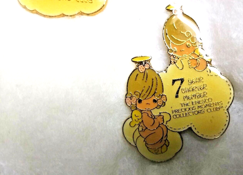 Prendedores de colección ENESCO Precious Moments Collectors Club 5 y 7 años Charter Member - Imagen 2 de 8