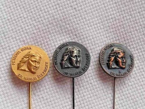 🔴Dr. MARIJA SCHLESINGER - WWII Partisan doctor - set of 3 pin badges - Jewish🔴 - Picture 1 of 3