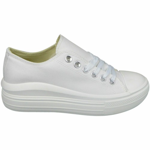 Zapatillas deportivas de lona Zapatos Tenis Plataforma Con cordones Damas Mujeres Bombas Botas Informales - Imagen 13 de 14