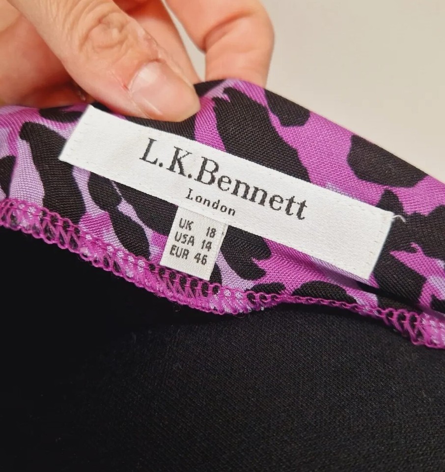 LK leopard print dress size 18 purple stretch animal v neck