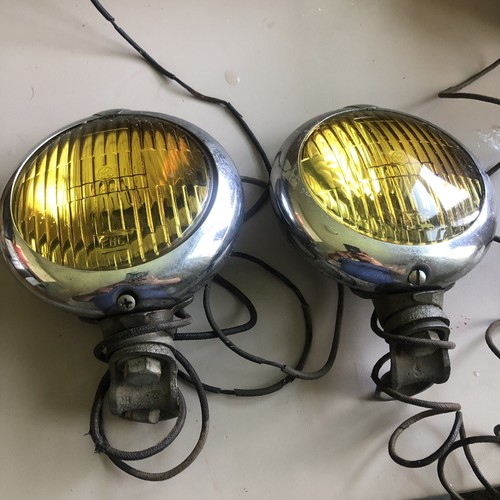 1940-50’s MOPAR ACCESSORY CHROME FOG LIGHTS ORIGINAL PAIR PLYMOUTH CHRYSLER
