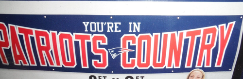 NEW ENGLAND PATRIOTS NFL FLAG 8' x 2' BANNER APPLIQUE & EMBROIDERED NYLON - Picture 3 of 3