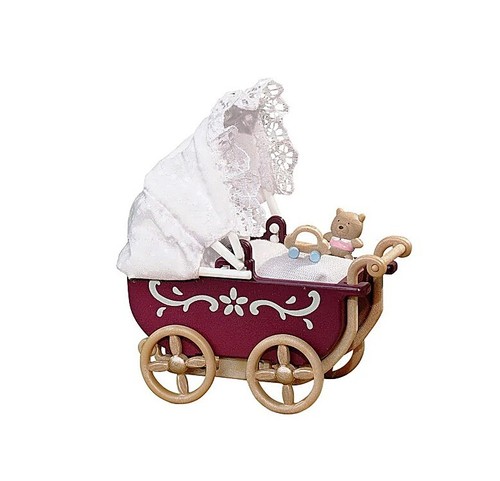 Sylvanian Families Calico Critters Vintage Burgundy Kinderwagen - Bild 1 von 3