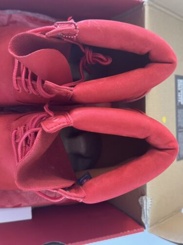 Timberland 6Inch Premium Red WATERPROOF Boots Nubuck 50th Anniversary Mens S-11 - Picture 4 of 11
