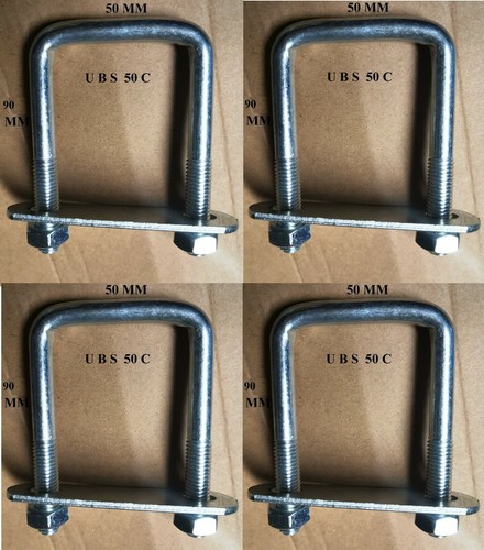 4 x square U-bolt u bolts Brackets Boat trailer 50x90x10mm Nuts & Plate UBS-50C - Picture 3 of 3