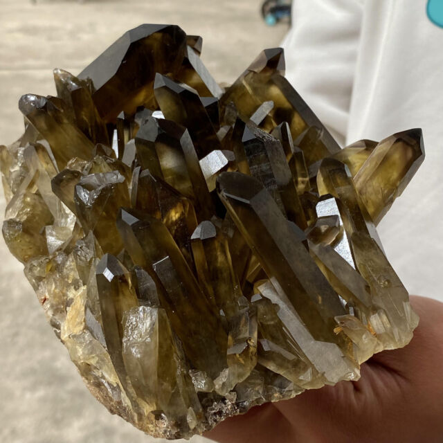 4.8LB Natural Beautiful Black Quartz Crystal Cluster Mineral Specimen 4.8LB Natural Beautiful Black Quartz Crystal Cluster Mineral Specimen