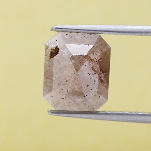 Big Fancy Natural Diamond 3.82tcw Milky Yellow Sparkling Emerald Step Cut Jewel - Picture 8 of 14