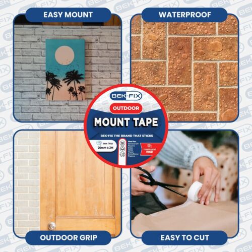 Mounting Tape Double Sided Outdoor Waterproof Adhesive for Brick, Glass & Metal - Picture 4 of 9