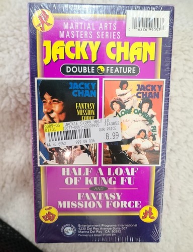 Jackie Chan Half a Loaf of Kung Fu & Fantasy Mission Force Double Feature VHS - Picture 1 of 2