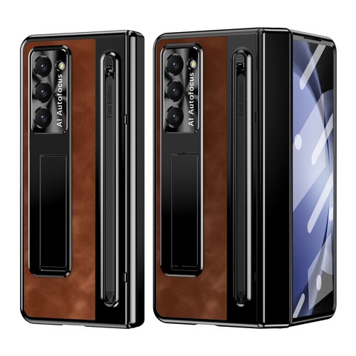 Ganzkörper Scharnier Lederhülle + Ständer + Stift für Samsung Galaxy Z Fold 5 4 - Zdjęcie 41 z 56