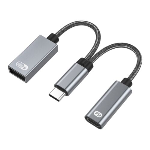 2 in 1 USB Type C Cable Converter OTG Adapter 60W PD Fast Charging Data Sync - Picture 3 of 13