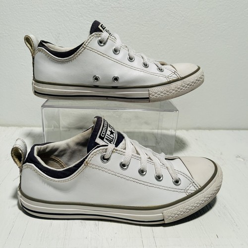 Converse All Star 637664C Sneaker weiß Leder grau Junior Größe 3 / 35 - Bild 5 von 10