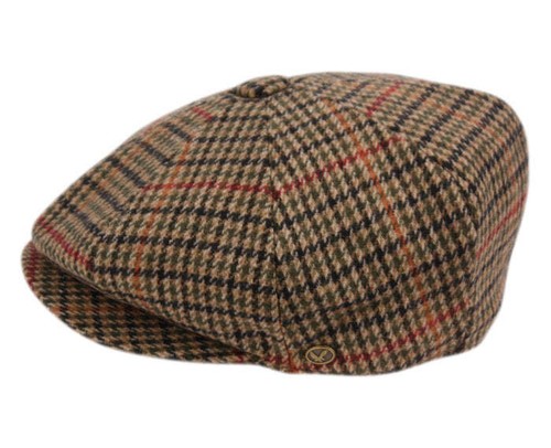 Men's Glen Plaid Wool Blend Tweed Herringbone Newsboy Ivy Cap Snap BrimGatsbyhat - Picture 7 of 15