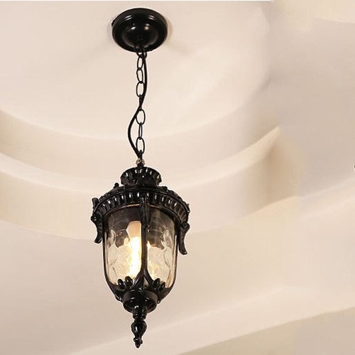 Outdoor Pendant Light Glass Garden Ceiling Light Home Porch Pendant Lights - Picture 1 of 7