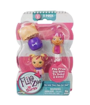 Flip Zee Girls 2-Pack Doll Set Flip From Big Girl to Baby & Back Series 1/Purple | eBay