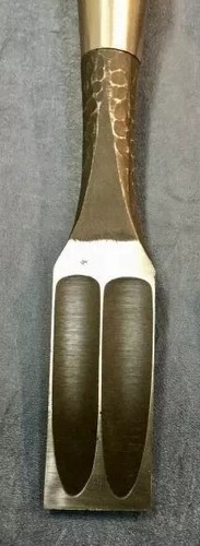 Japanese Chisel oiire nomi "Wakizasi" Akio Tasai 24mm Tsuchime finish - Picture 17 of 19