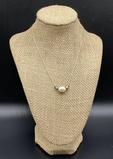 SILPADA-Sterling Silver Brass 'Simple Pearl' Freshwater Pearl Necklace N3399