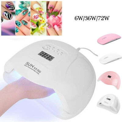 Portable Professional LED UV Nail Dryer Gel Polish Lamp Salon Manicure 6/36/72W