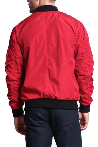 New Men's Light Weight Bomber Jacket Flight Military Air Force MA-1 JK752-I8D - Picture 29 of 30