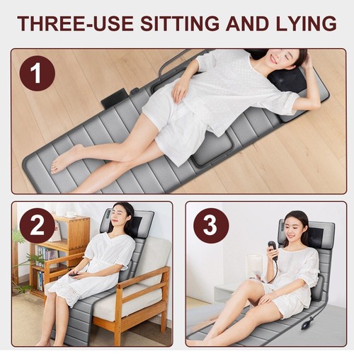 10 Vibration Motors Pad Full Body Electric Massage Mat Heating Pad Neck Cushion - Picture 2 of 12