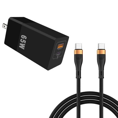 65W PD QC 3.0 USB-C Fast Charging Charger Adapter Cable For OnePlus 9 Pro Phones