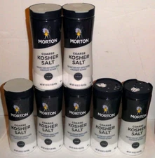 (7) MORTON Coarse KOSHER SALT Shakers 16oz size