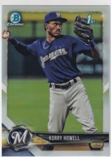 2018 BOWMAN CHROME 1ST RC REFRACTORS KORRY HOWELL MILWAUKEE BREWERS - Z386