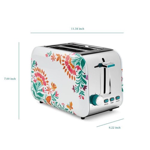 2 Scheiben Toaster mit abnehmbarem Tablett Küchenutensilien Edelstahl Zuhause Langlebig Neu - Bild 4 von 9