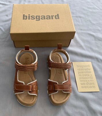 NEW bisgaard BOYS TAN BROWN LEATHER SANDALS / SHOES EU 29 UK 10.5 US 11.5