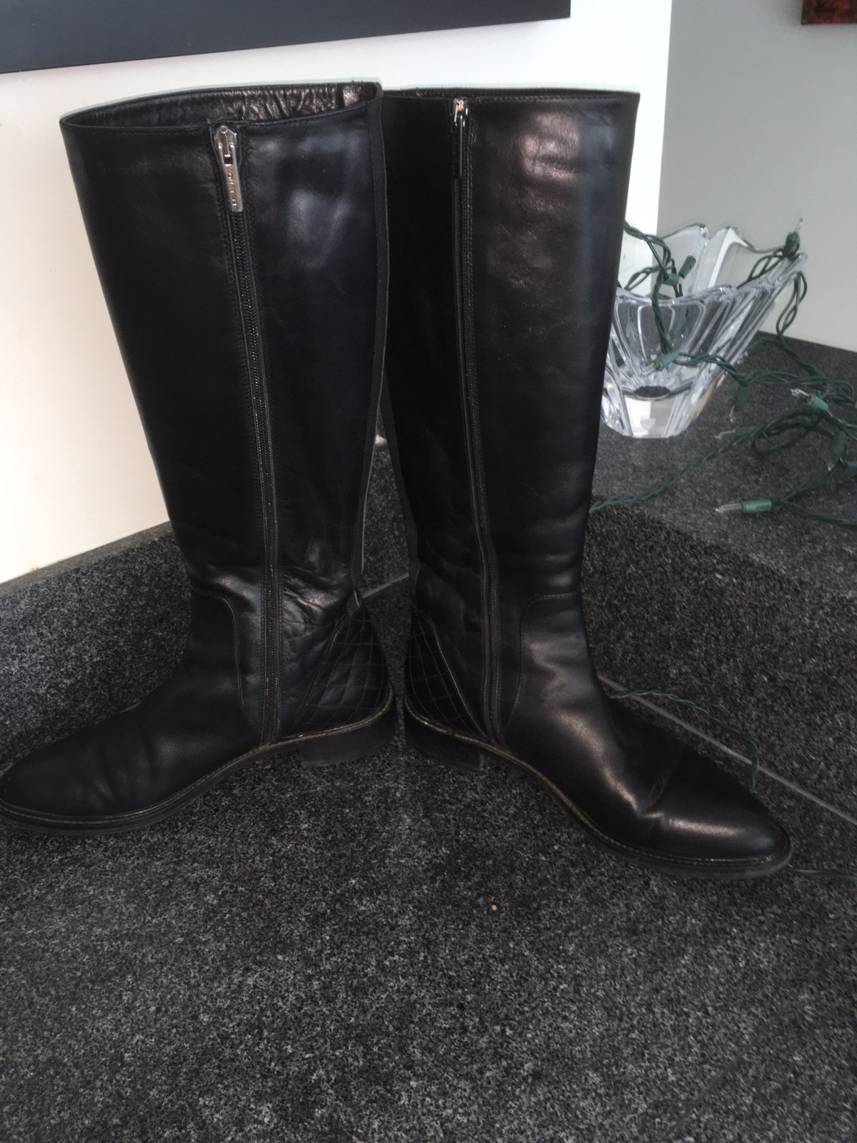 Aquatalia Italia Italia Italia Geneva de Cuero Negro botas De Montar Alto Acolchado Detalle 9 ea27a0 Aquatalia Italia Italia Italia Geneva de Cuero Negro botas De Montar Alto Acolchado Detalle 9 ea27a0