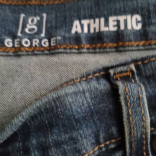 Jeans uomo GEORGE vestibilità atletica taglia 50X30 stile invecchiato nuovo - Foto 5 di 7
