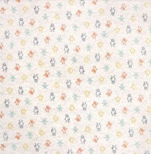 POP! SUPER SNUGGLE FLANNEL Sewing Fabric .688 Yd (24.5") x 42" ROBOT on Gray - Picture 2 of 4