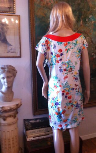 VESTIDO GUCCI Italia Firma * FLORA * Multicolor Floral 100% Algodón Elástico S M - Imagen 2 de 12